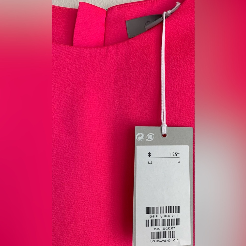 NWT, COS - Hot Pink Tank Shift Dress w/ Metallic Back Zip, Size 4 - Picture 11 of 11